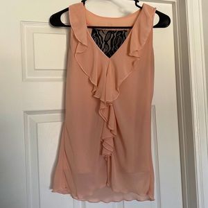 Pink A. Byer Blouse With Lace Cutout Back